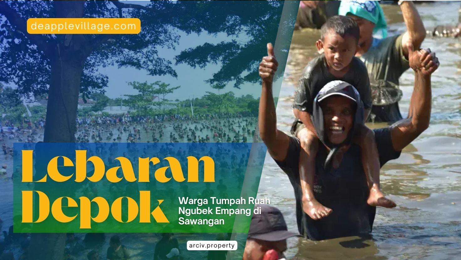 Ribuan Warga Tumpah Ruah Ngubek Empang di Sawangan