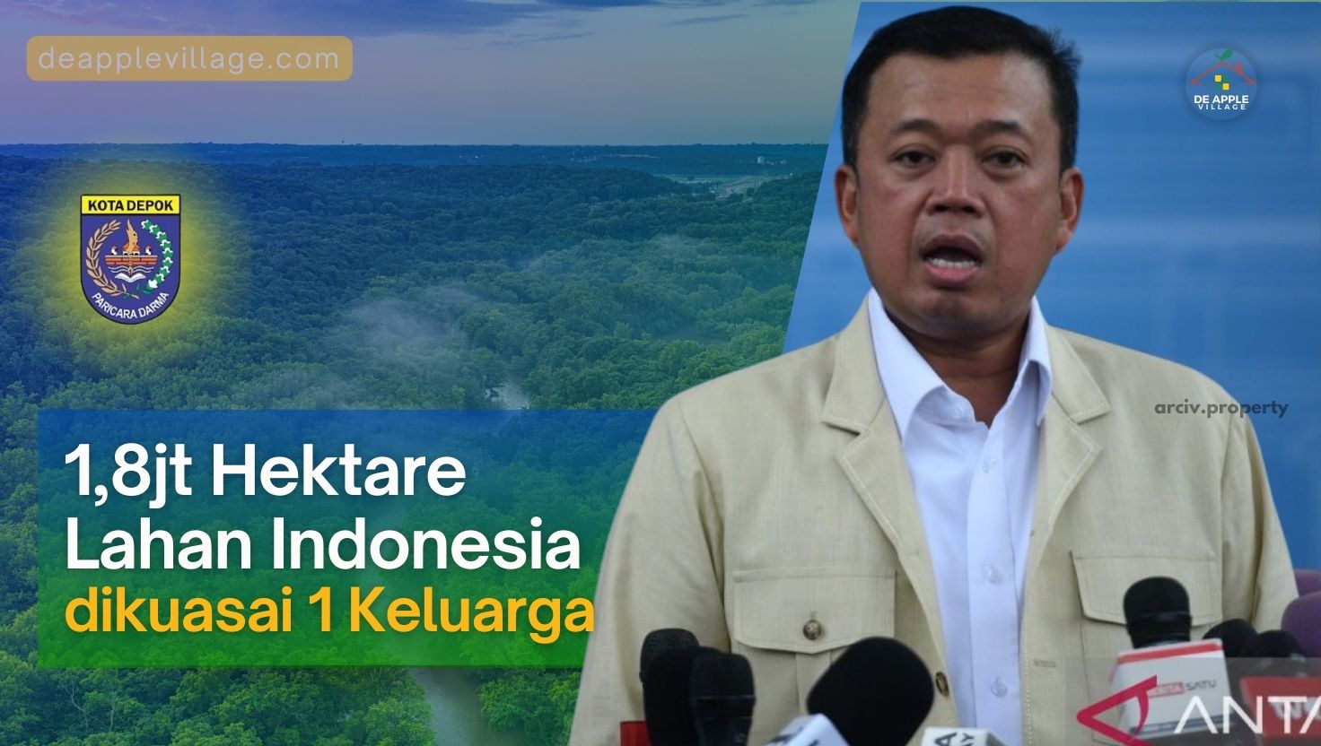 1,8 Juta Hektare Lahan Tanah Dikuasai 1 Keluarga